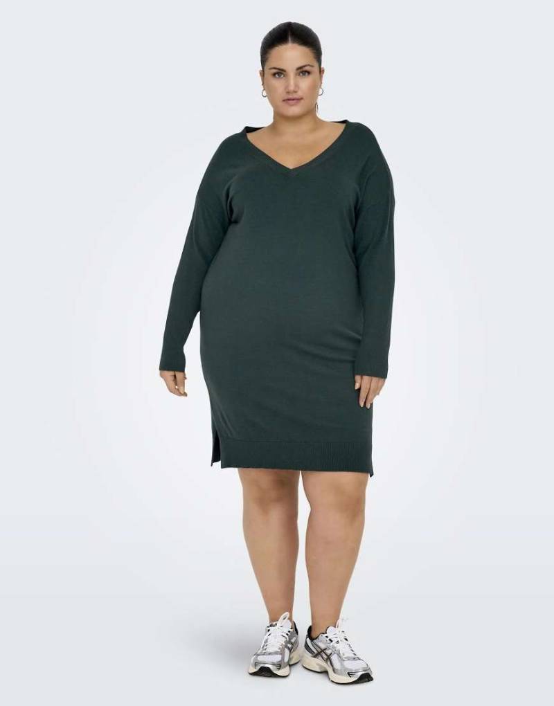 ONLY Curve - Strickkleid in Mokka-Baiser-Grün von ONLY Curve