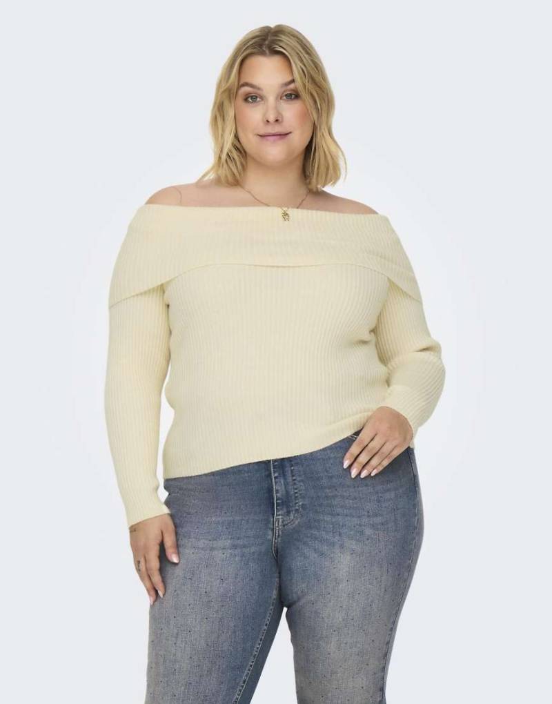 ONLY Curve - Strickpullover in Whitecap-Grau-Weiß von ONLY Curve