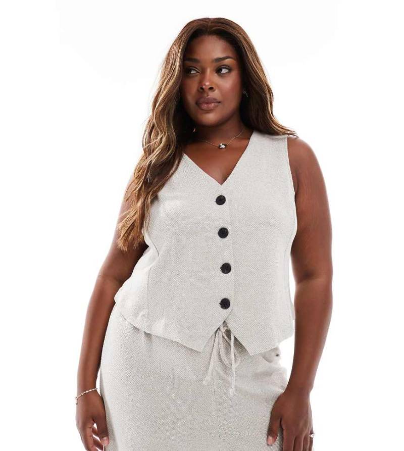 ONLY Curve - Strukturierte, lässige Weste in Steingrau, Kombiteil-Neutral von ONLY Curve