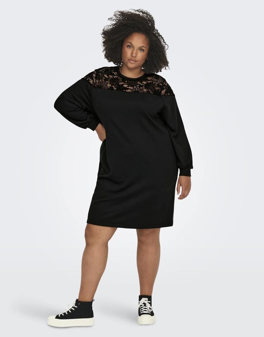 ONLY Curve - Sweatshirt-Kleid in Schwarz ONLY Curve - Sweatshirt-Kleid in Schwarz von ONLY Curve