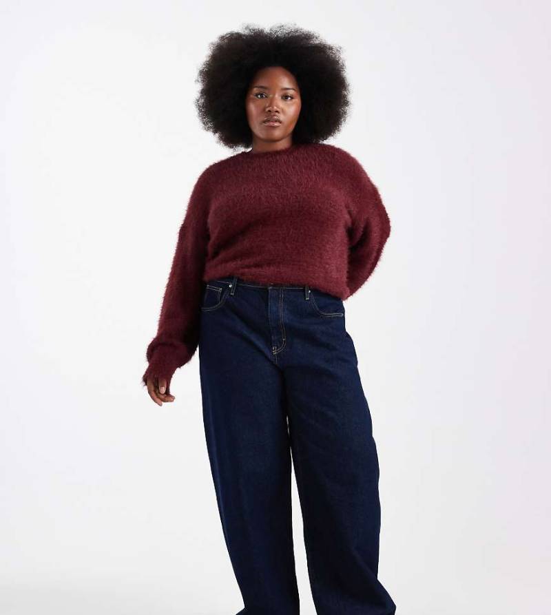 ONLY Curve - Taylor - Barrel-Jeans in Dunkelblau mit hohem Bund von ONLY Curve