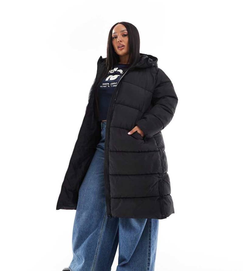 Only Curve - Longline-Steppjacke in Schwarz von ONLY Curve