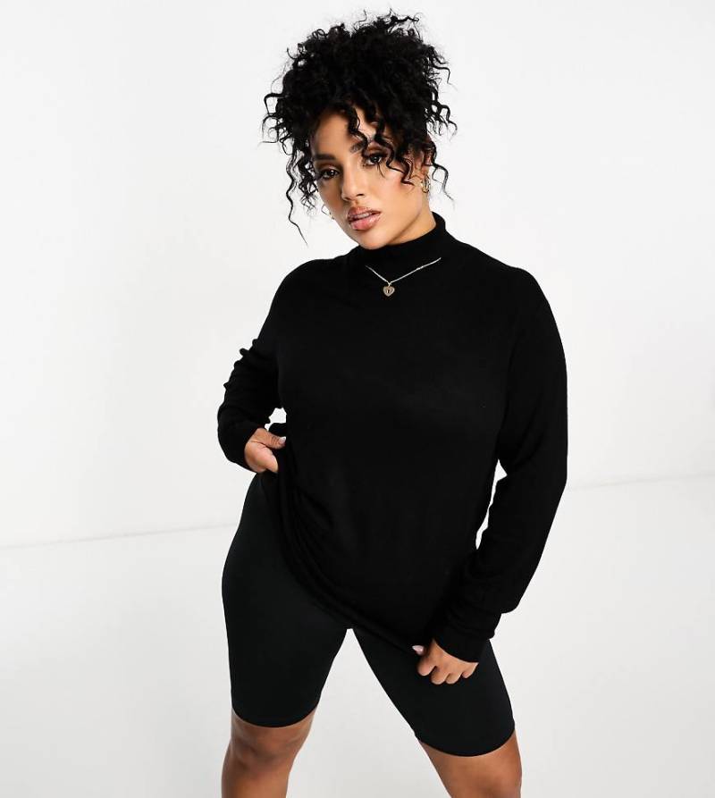 Only Curve - Rollkragenpullover in Schwarz von ONLY Curve