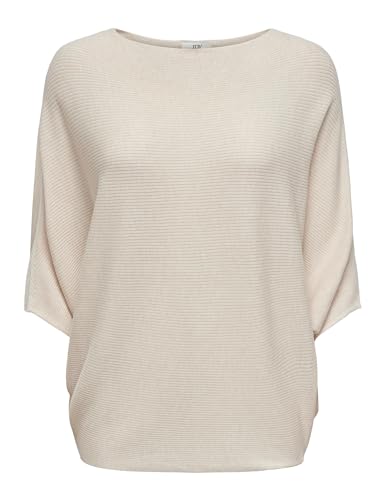 JDY Damen Jdynew Behave Batsleeve Pullov. Knt Noos, Eggnog/Detail:melange, L von JdY