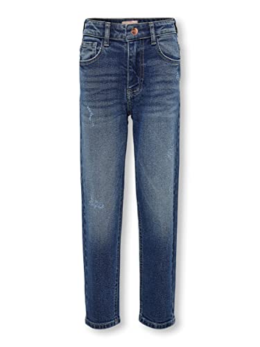 ONLY KIDS Girl's KOGCALLA MOM FIT DNM AZG488 NOOS Hose, Dark Blue Denim, 128 von ONLY