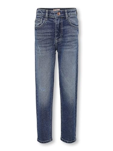 ONLY KIDS Girl's KOGCALLA MOM FIT DNM AZG488 NOOS Hose, Dark Blue Denim, 140 von ONLY