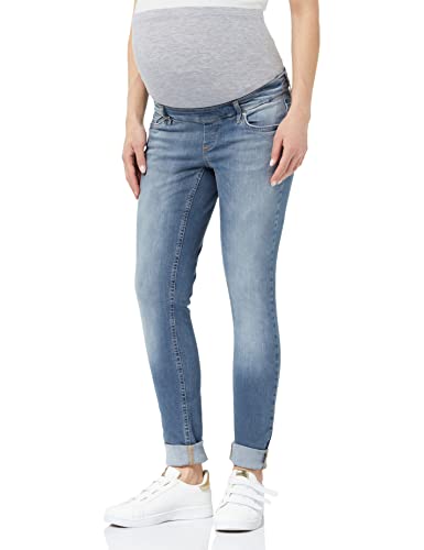 ONLY MATERNITY Damen Olmblush Mid Sk Ank Raw Dnm Jeanshose, Special Blue Grey Denim, XXL / 32L EU von ONLY MATERNITY