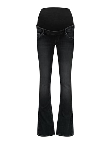 ONLY MATERNITY Damen Olmblush Mid Waist Flared DNM Box Noos, Washed Black, (L) W x 32L von ONLY MATERNITY