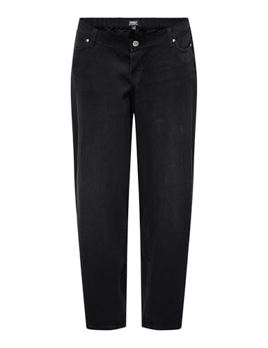 ONLY MATERNITY Damen Olmluma Elastic Straight Jeans DNM, Washed Black, XXL x 32L von ONLY MATERNITY
