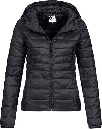 ONLY Damen Leichte Steppjacke ONLTAHOE Wattierte Herbst Frühling Übergangsjacke mit Kapuze & Reißverschluss, Farben:Schwarz, Größe:XS von ONLY