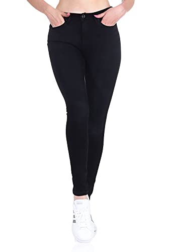 Damen ONLY High Waist Skinny Fit Jeans Lange Denim Stretch Hose ONLPAOLA Basic Röhrenjeans Cotton Pants, Farben:Schwarz, Größe:XS / 32L von ONLY