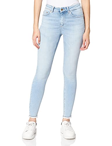 ONLY Damen Skinny Fit Jeans | Stone Washed Denim Stretch Hose | Mid Waist 5-Pocket Trousers ONLBLUSH, Farben:Blau, Größe:XS / 34L, Z-Länge:L34 von ONLY