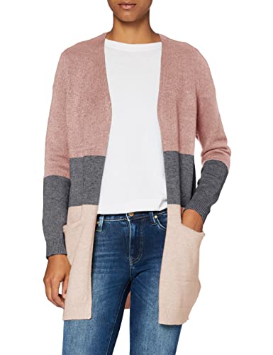 ONLY Damen ONLQUEEN L/S Long Cardigan KNT NOOS 15158746, Misty Rose/W. MGM/Cloud PINK M, XS von ONLY