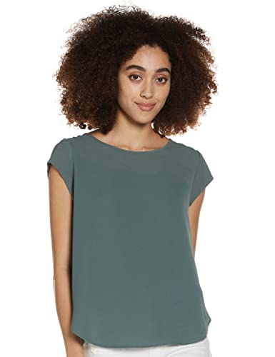 ONLY Damen Einfarbige Kurzarm Bluse | Basic Rundhals Ausschnitt | Blusen T-Shirt Blouse Oberteil ONLVIC, Farben:Grün, Größe:42 von ONLY