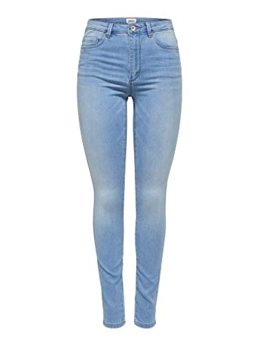 Damen ONLY Skinny Fit Jeans Stretch Denim Hose Basic ONLROYAL High Waist Röhrenjeans Bio Baumwolle, Farben:Hellblau, Größe:S / 34L von ONLY