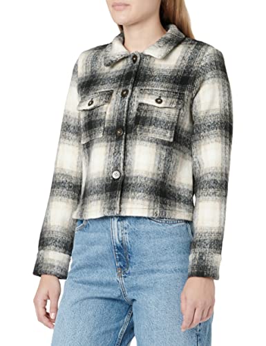 ONLY PETITE Women's ONLLOU Short Check Jacket Petite OTW FN Jacke, Pumice Stone/Checks:Black, S von ONLY PETITE