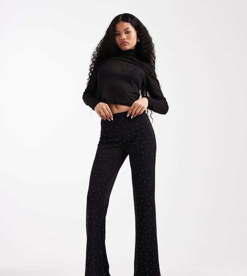 ONLY Petite - Schlaghose in Schwarz mit Strass von ONLY Petite