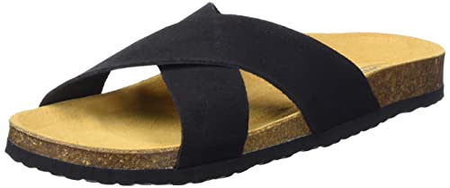 ONLY SHOES Damen ONLMADISON-1 Cross Suede Slip ON Flache Sandale, Black, 36 EU von ONLY