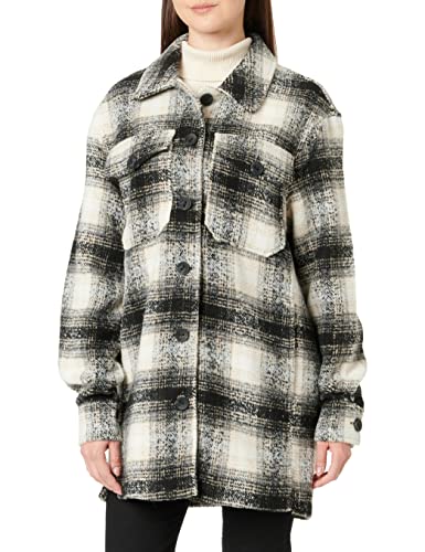 ONLY TALL Damen ONLALLISON Shacket Tall OTW FN Jacke, Pumice Stone/Checks:W. Black Checks, m von ONLY TALL