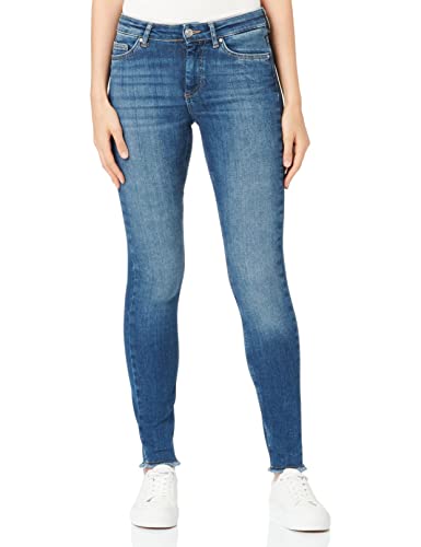 ONLY TALL Women's ONLBLUSH MID SK ANK RAW DNM REA19 TLL Jeans, Medium Blue Denim, M/36 von ONLY TALL