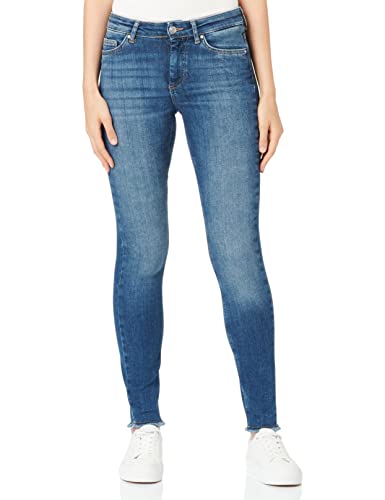 ONLY TALL Women's Onlblush Mid Sk ANK Raw DNM Rea19 TLL Jeans, Medium Blue Denim, M/34 von ONLY TALL