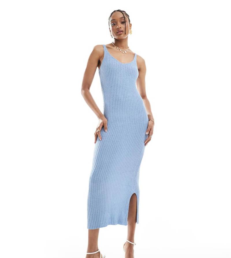 ONLY Tall - Midaxi-Strickkleid in Hellblau von ONLY Tall