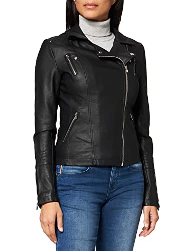 ONLY Tall Women's ONLGEMMA Faux Leather Biker Tall OTW FN Kunstlederjacke, Schwarz, 34 von ONLY Tall