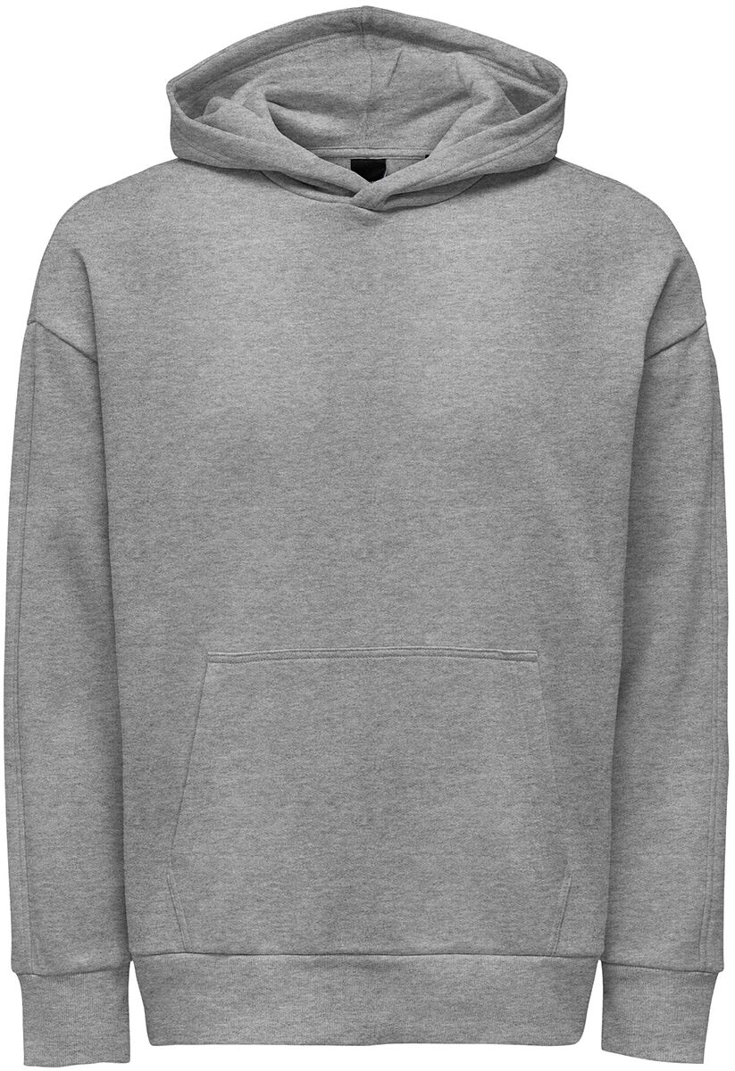 ONLY and SONS 22026661 Light Grey Melange Kapuzenpullover grau in L von ONLY and SONS