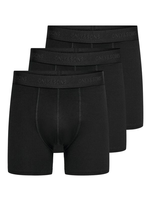 ONLY and SONS Boxershort - ONSFITZ SOLID BOXER 3PACK NOOS - S bis XXL - für Männer - Größe XXL - schwarz von ONLY and SONS