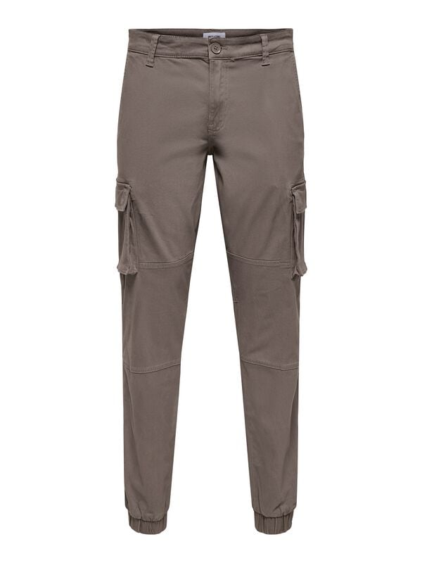 ONLY and SONS Cargohose - ONSCAM STAGE CARGO CUFF LIFE 6687 NOOS - W29L32 bis W36L34 - für Männer - Größe W34L34 - beige von ONLY and SONS
