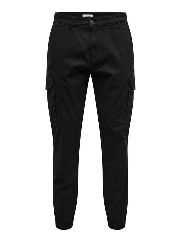 ONLY and SONS Cargohose - ONSCARTER LIFE CARGO CUFF 0013 PANT NOOS - W30L32 bis W36L34 - für Männer - Größe W30L32 - schwarz von ONLY and SONS