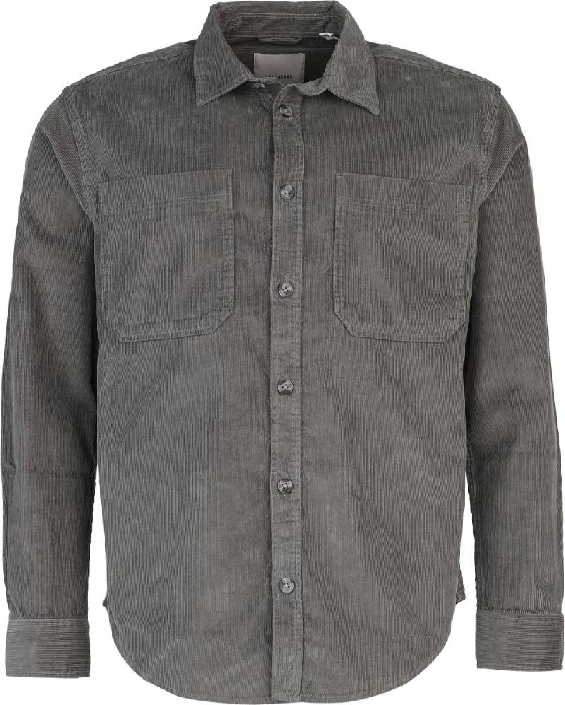 ONLY and SONS Langarmhemd - ONSALP RLX 2PKT WASHD CORD LS SHIRT NOOS - S bis XXL - für Männer - Größe M - grün von ONLY and SONS