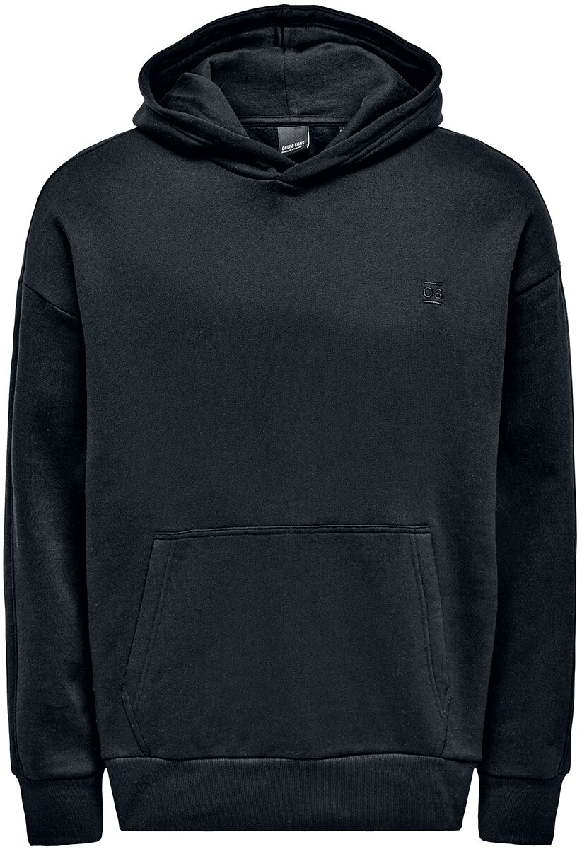 ONLY and SONS ONSDan Life Reg Heavy Sweat Hoodie Kapuzenpullover schwarz in L von ONLY and SONS