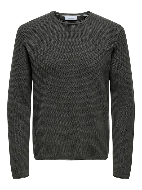 ONLY and SONS ONSERIC REG 12 STRUC CREW KNIT NOOS Strickpullover grau in XXL von ONLY and SONS