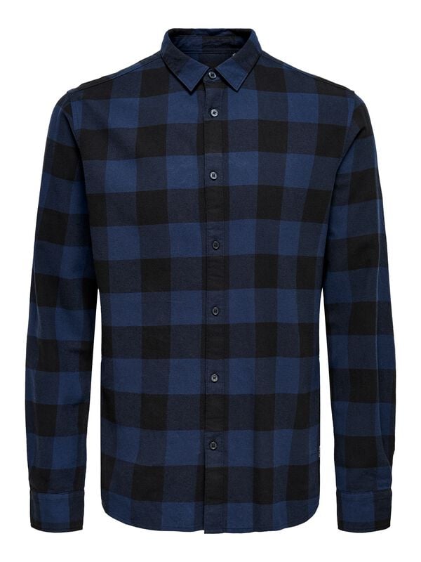 ONLY and SONS ONSGUDMUND LS CHECKED SHIRT NOOS Flanellhemd schwarz blau in XXL von ONLY and SONS