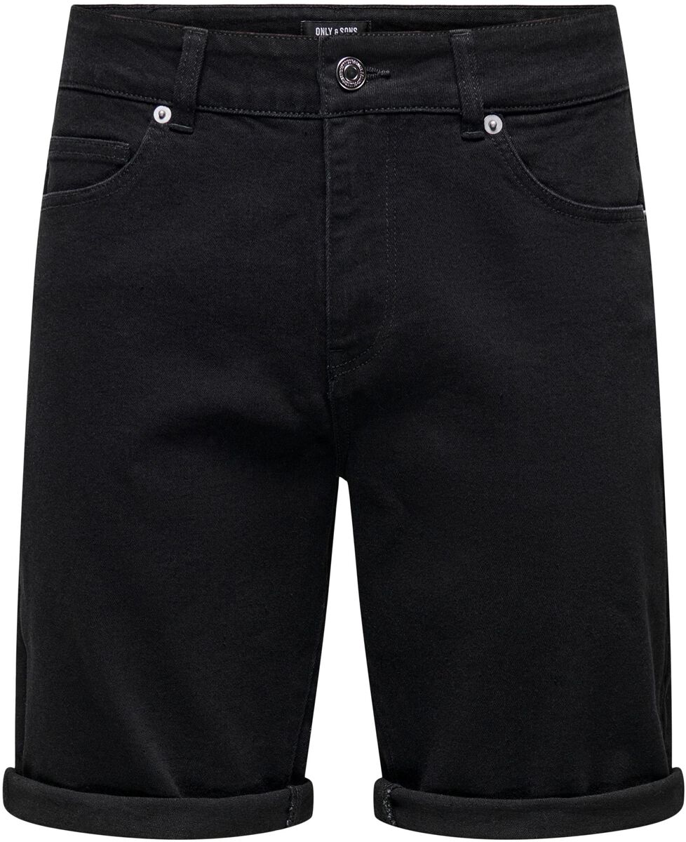 ONLY and SONS ONSPly BLKD 9041 BJ DNM Shorts Short schwarz in M von ONLY and SONS