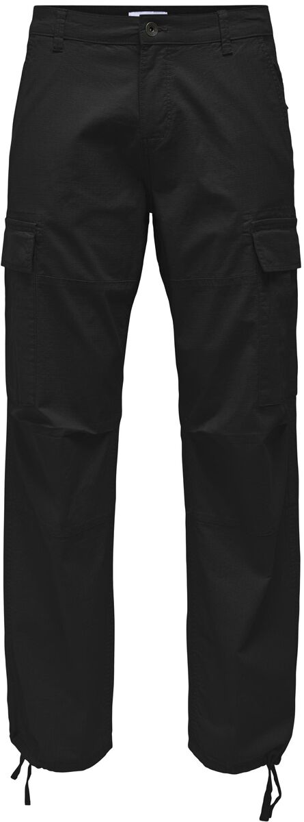 ONLY and SONS ONSRay Life 0020 Ribstop Cargo Cargohose schwarz in W29L32 von ONLY and SONS