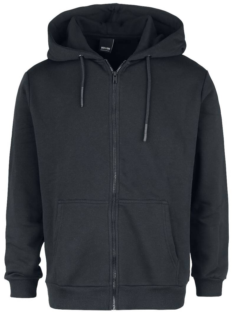 ONLY and SONS Sceres Life Zip Thr. Hoodie Kapuzenjacke schwarz in L von ONLY and SONS