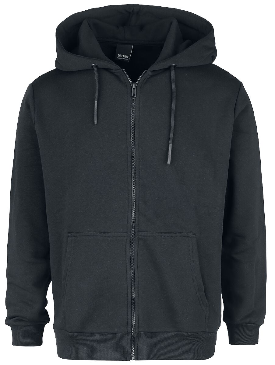 ONLY and SONS Sceres Life Zip Thr. Hoodie Kapuzenjacke schwarz in XXL von ONLY and SONS