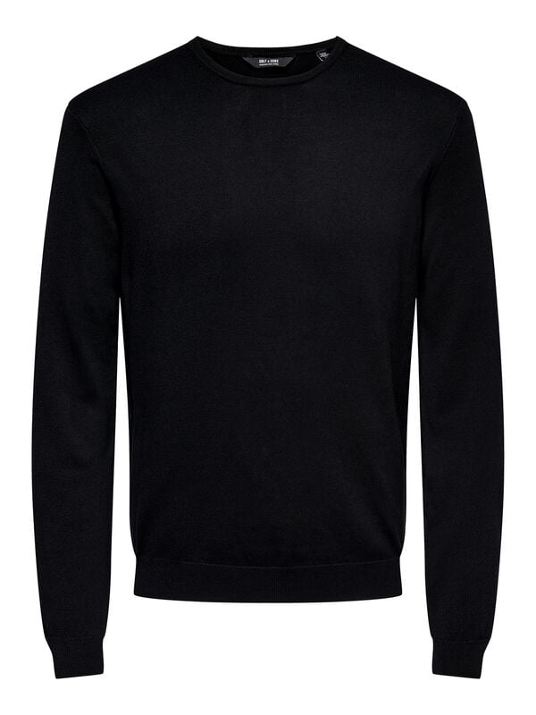 ONLY and SONS Strickpullover - ONSWYLER LIFE REG 14 LS CREW KNIT NOOS - S bis XXL - für Männer - Größe XXL - schwarz von ONLY and SONS