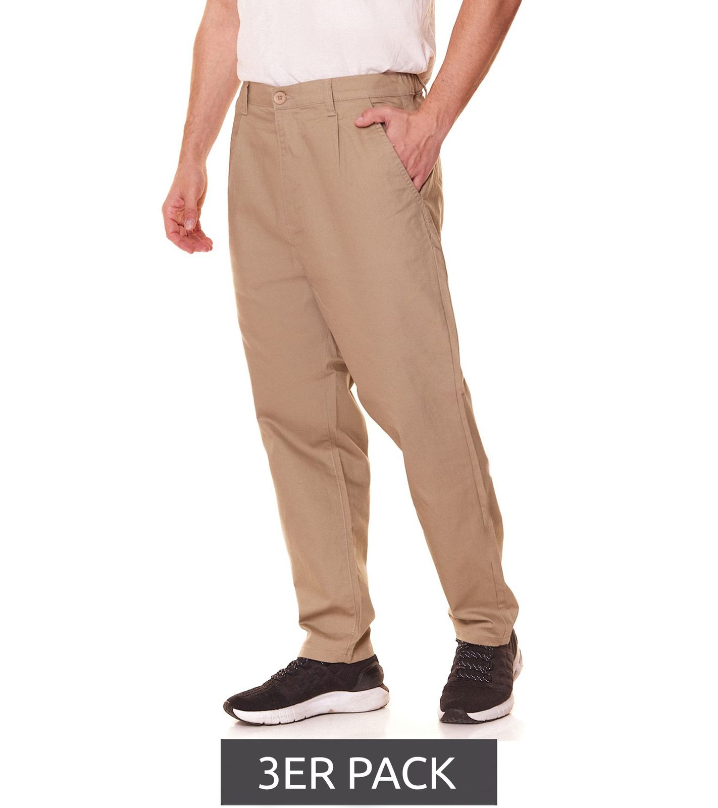3er Pack ONLY & SONS Dew Tapered Herren Stoff-Hose Chino-Hose 22021486 Hell-Beige von ONLY & SONS