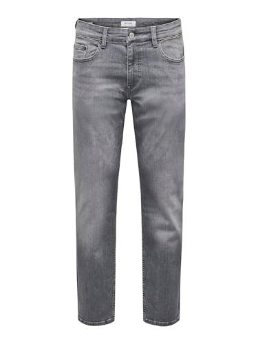 Herren Jeans Regular Fit Denim Pants Klassische Stone Washed Hose mit Zip ONSWEFT von ONLY & SONS