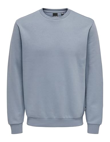 Herren O&S Basic Sweatshirt Regular Fit Pullover Langarm Jumper Sweater Shirt ohne Kapuze ONSCERES von ONLY & SONS