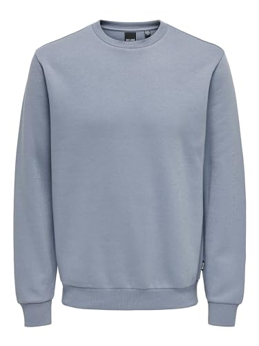 Herren O&S Basic Sweatshirt Regular Fit Pullover Langarm Jumper Sweater Shirt ohne Kapuze ONSCERES von ONLY & SONS