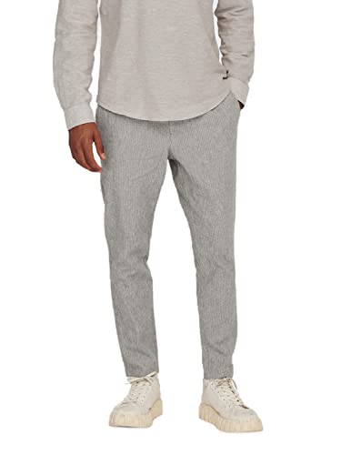 ONLY & SONS Herren Sweatpant ONSLINUS Crop Life LIN - Tapered Fit - XS-XXL, Größe:XXL, Farbe:Teak 22024949 von ONLY & SONS