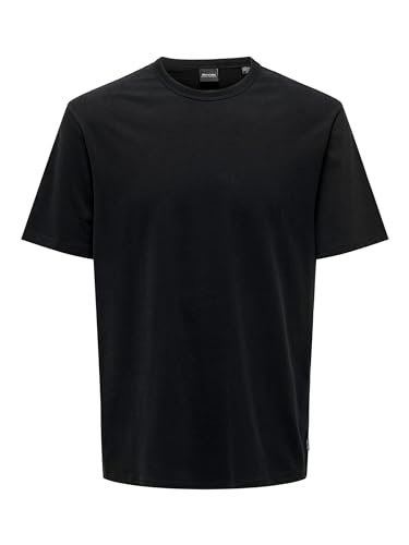 Herren O&S Rundhals T-Shirt Kurzarm Shirt Einfarbig Basic Baumwolle ONSSMART Life von ONLY & SONS