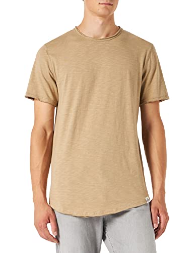 Herren O&S Rundhals T-Shirt Langes Einfarbiges Kurzarm Shirt Basic Shortsleeve aus Baumwolle ONSBENNE von ONLY & SONS