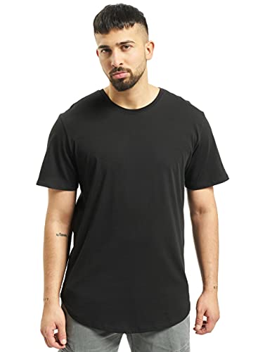 Herren O&S Rundhals T-Shirt Langes Kurzarm Shirt ONSMATT Einfarbig Stretch Basic Baumwolle, Farben:Schwarz, Größe:XL von ONLY & SONS