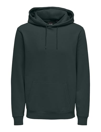 Herren O&S Weicher Kapuzen Pullover Basic Sweatshirt Hoodie Jumper Sweater ONSCERES, Farben:Grün-4, Größe Pullover:XXL von Only & Sons