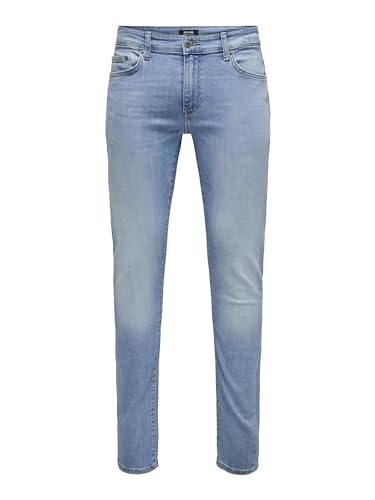 Herren Slim Fit Jeans Stretch Denim Pants Bleached Design Hose ONSLOOM von ONLY & SONS